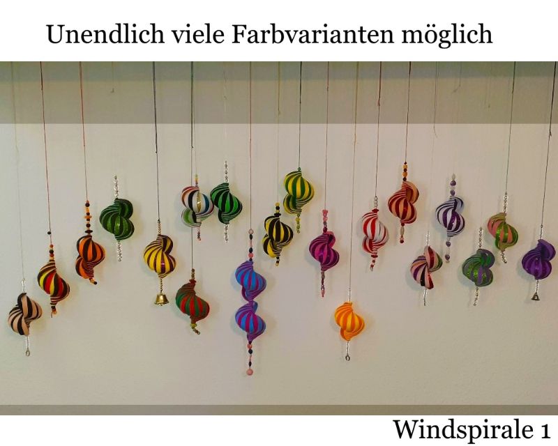  - Windspiele Wind-Mobile Wind-Spiralen 3er-Set selber basteln Kinderbasteln Garten, Balkon & Kinderzimmer 