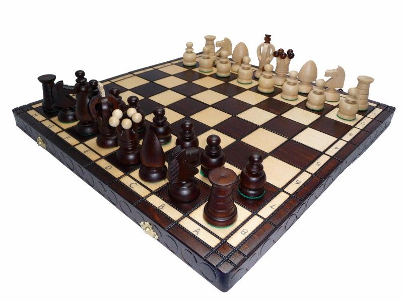  - Schach Schachspiel Royal 36 x 36 cm super GÜNSTIG Holz Neu braun