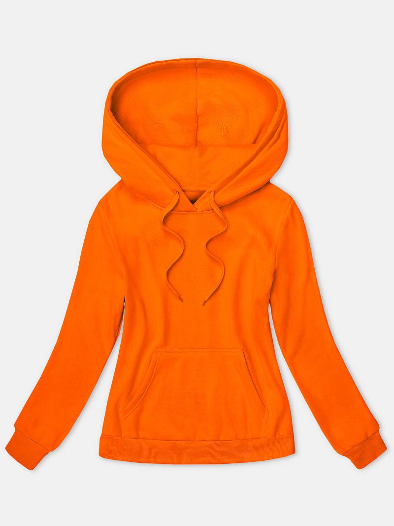  - Damen-Kapuzenpullover mit Kängurutasche vorne, Langarm, Größe L / 38, orange # OZ 09