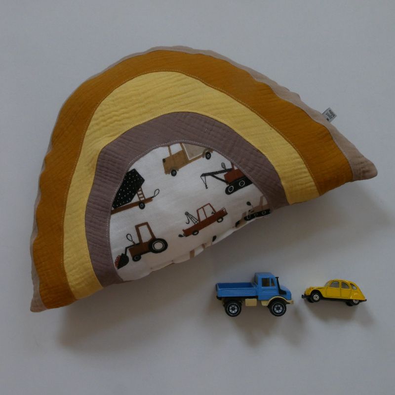  - REGENBOGEN Kissen aus Musselin mit Autos vom zimtbienchen  kaufen  