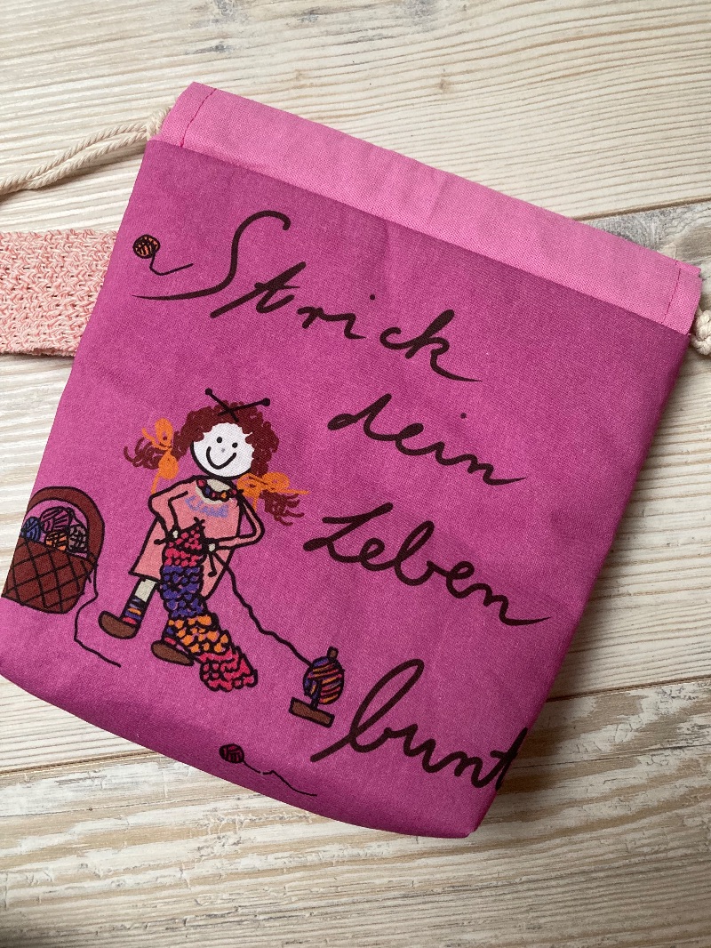  - Projekbeutel  (lila/pink) für dein Sockenprojekt (Eigendesign: Strick dein Leben bunt)