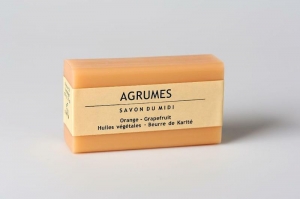  - Handgearbeitete französische Naturseife, Duftnote Agrumes / Orange-Grapefruit, 100 Gramm 