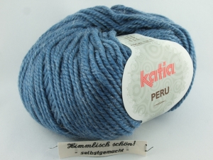 kuschelige einfarbige Wolle mit Alpaka von Katia Peru Farbe 18 in jeansblau