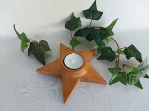 Teelichthalter aus Holz in Sternform 14 cm kaufen