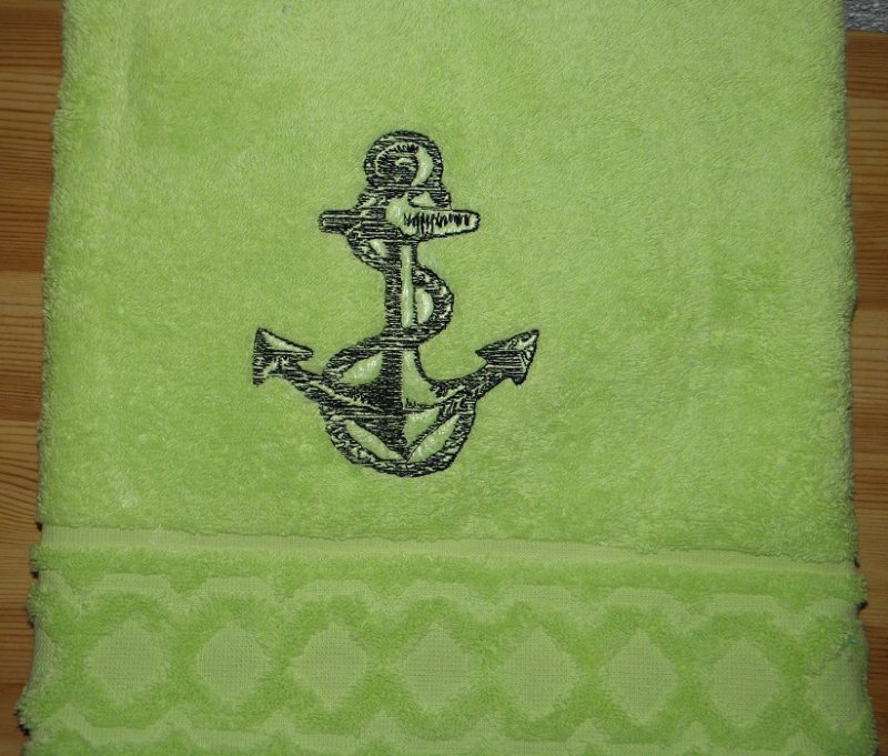 Handtuch bestickt mit Name und Anker, personalisiert, maritim, Dieda