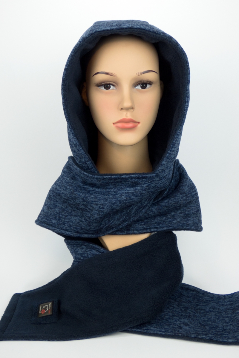  - Kapuzenschal ♥♥ Kapuze und Schal in einem, in Blautönen ♥ statt Mütze windgeschützt, kuschelig und warm