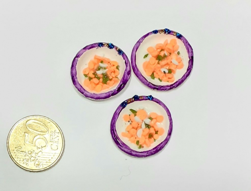  - Suppenteller für Elfenwelt, Puppenstube Puppenhaus Fairy Garden Miniaturwelten Kaufmannsladen Pilze