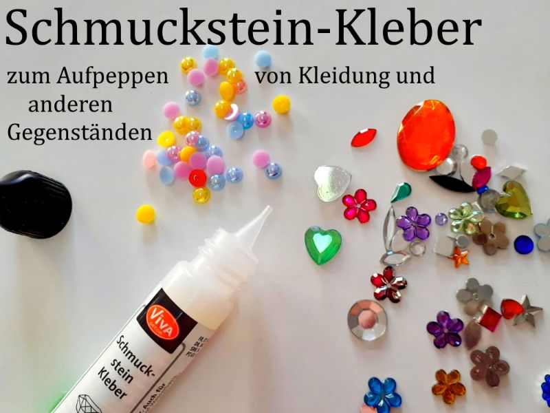Schmuckstein-Kleber für Strass-Steine Halbperlen & mehr, zum Verzieren von  Textilien Leder Kunststoff-Gegenständen Pappe & Papier
