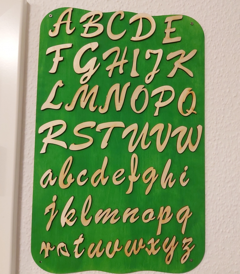 Buchstaben, Zeichen und Zahlen aus Naturholz ☆10 cm ☆ Schreibschrift ☆12  Stck. zum basteln und kreativen gestalten