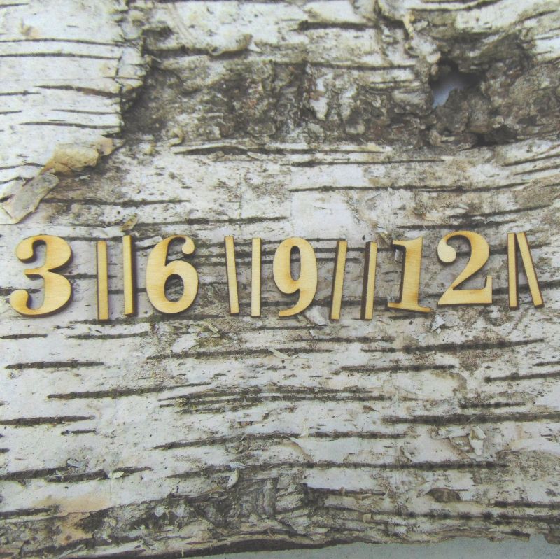 Römische Ziffern oder Zahlen aus Naturholz ☆25 mm ☆ 3 6 9 12 plus 8 striche  für Uhren Sonderposten