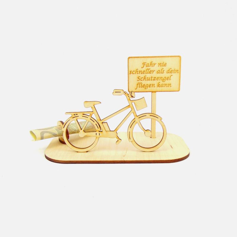  - Geldgeschenk Damen, E-Fahrrad Damen, Geschenk Ebike, Geschenk für Biker, -K24- Fahr nie schneller, als dein Schutzengel