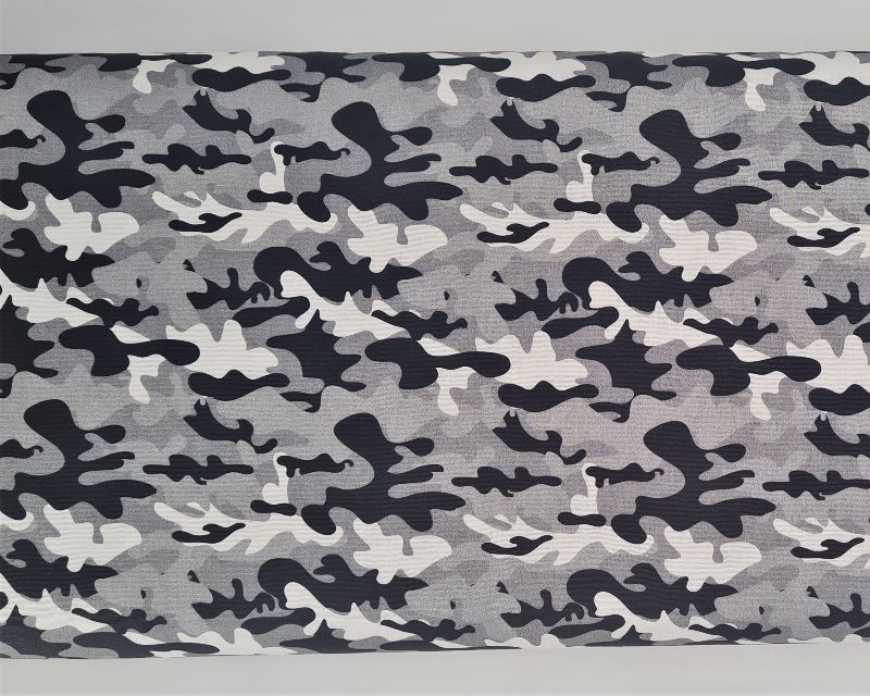 Baumwollstoff Camouflage schwarz grau weiß, Meterware Kim, Webware, Stoffe  kaufen bei la piccola Antonella