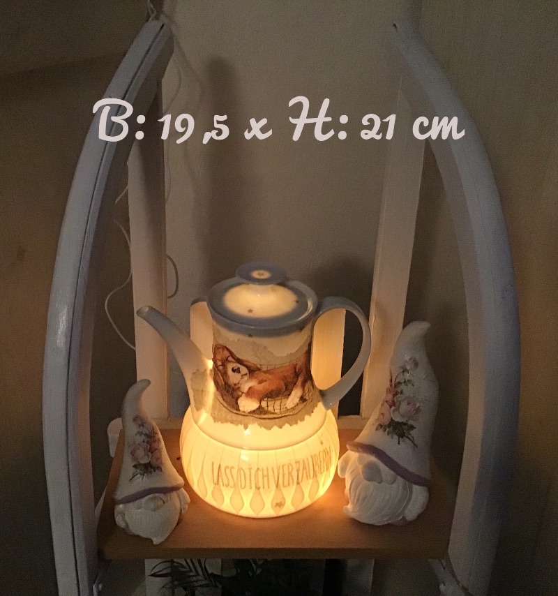  - Beleuchtete Kaffeekanne  ♥ Einzigartig♥ Geschenk ♥ Vintage ♥ Unikat  -  Schlafender Hund 