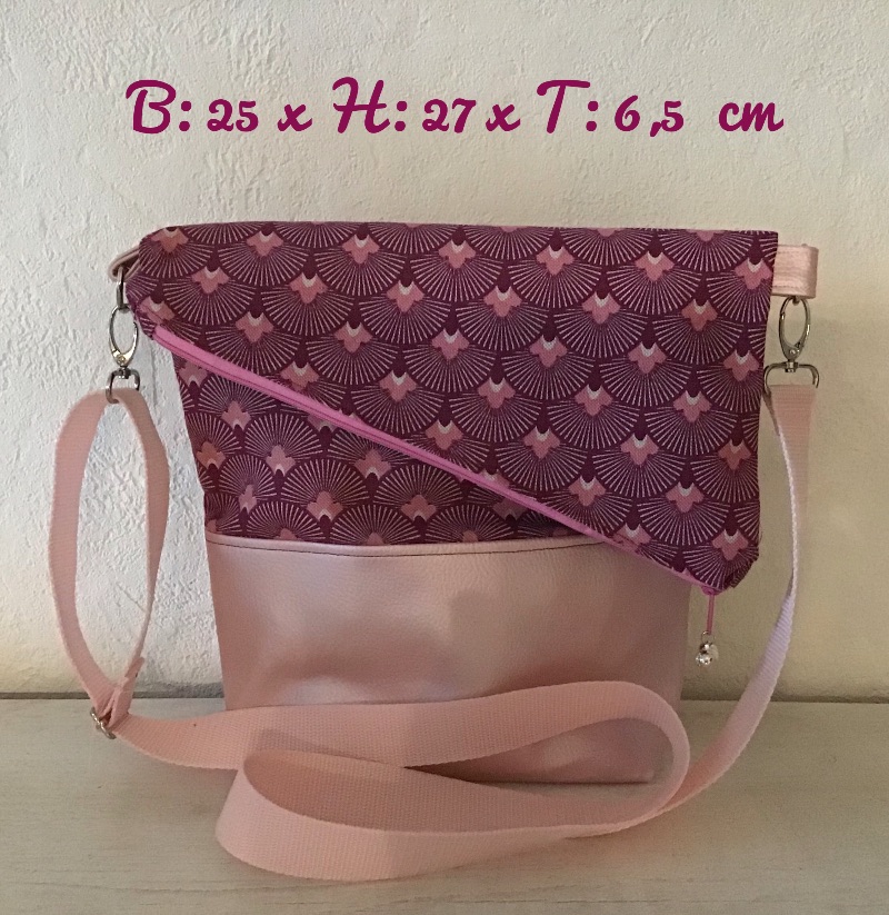  - Fold Over  ❤️ Umhängetasche ❤️ Tasche  ❤️ Unikat - Rosa - Pink