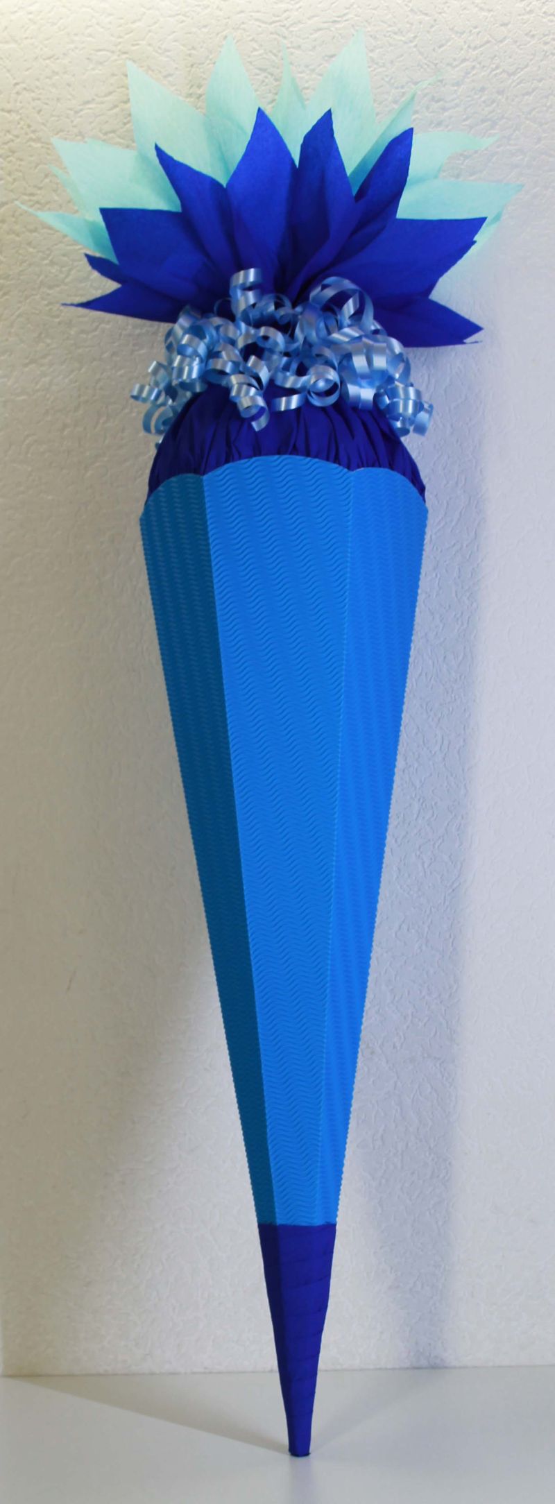 Schultüte Zuckertüte Rohling zum selbst verzieren Rohling 70 75 80 85 90  100 cm / 1m für Jungs HANDARBEIT blau königblau hellblau dunkelblau türkis