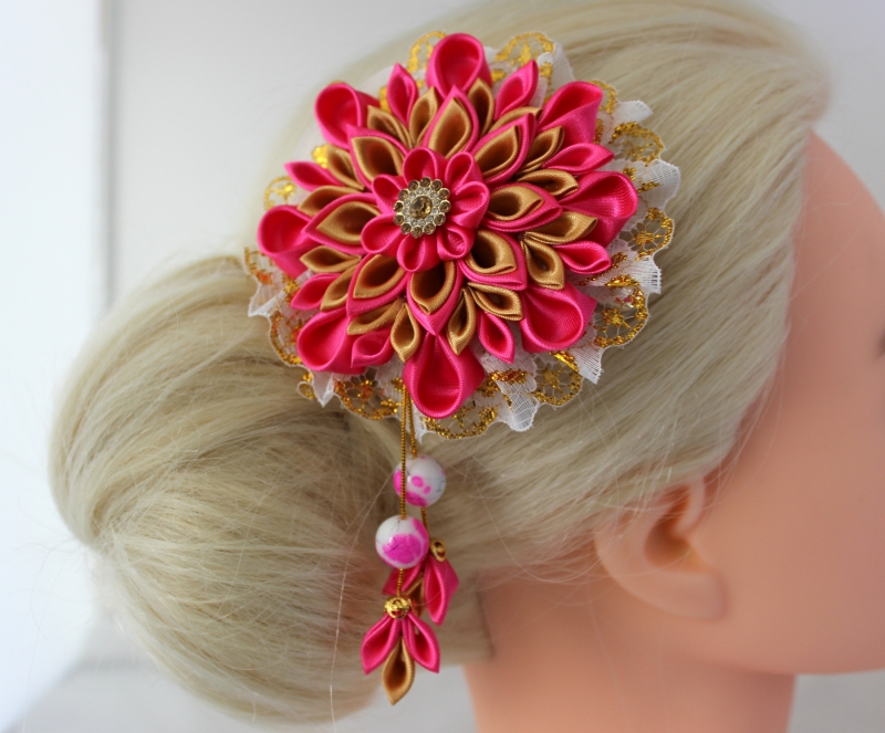 Haarspange, Haarklammer, Kanzashi Blume, Haarschmuck