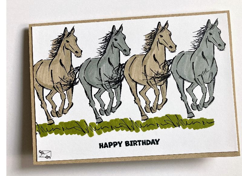  - Pferdekarte Geburtstagskarte Grußkarte Stampin up! Handarbeit 