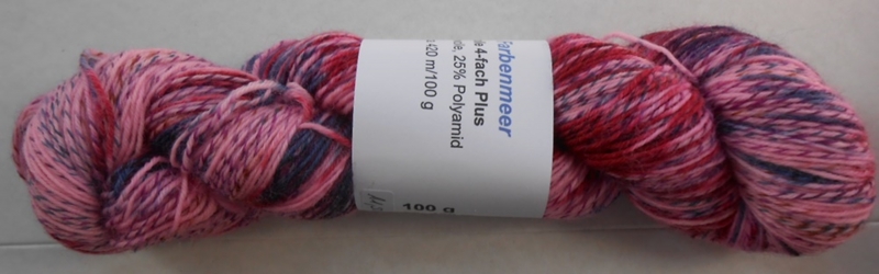 Handgefärbte Sockenwolle 4-fach Plus - pink-lila-blau - Heike's Farbenmeer  * * *