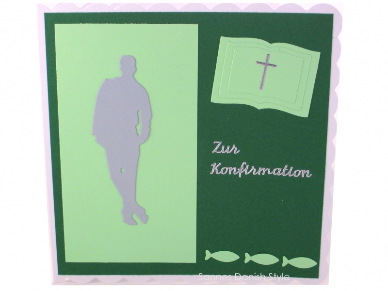  - Konfirmationskarte, Grußkarte für Konfirmation, Konfirmation, für Junge, zartes grün, die Karte ist ca. 15 x 15 cm 