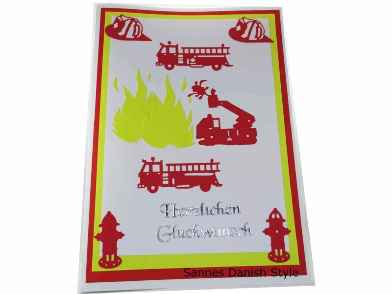 Xxl Grusskarte Feuerwehrmann Geburtstagskarte Feuerwehrwache Feuerwehrauto Din Format