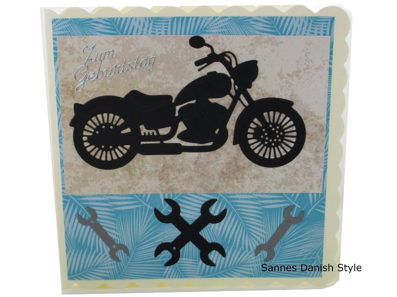 Motorradkarte, Geburtstagskarte, Motorrad-Bastler, schöne 3D Biker-Karte,  Motorrad, Motorradausflug, 3D Karte, die Karte ist ca. 15 x 15 cm