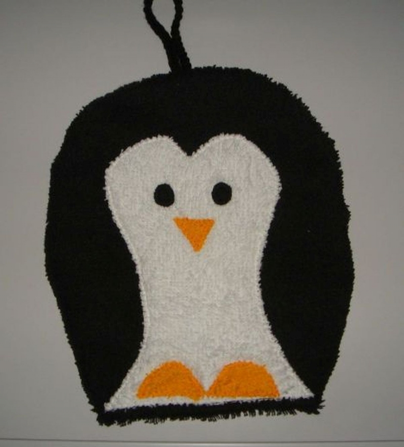  -  süßer kleiner Pinguin Waschhandschuh (Waschlappen)