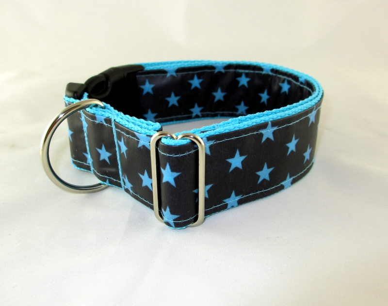  - Hundehalsband Blue Star Halsband Hund abwischbar abwaschbar mit Klickverschluss Metall oder Kunststoff Verschluss wahlweise Zugstopp 