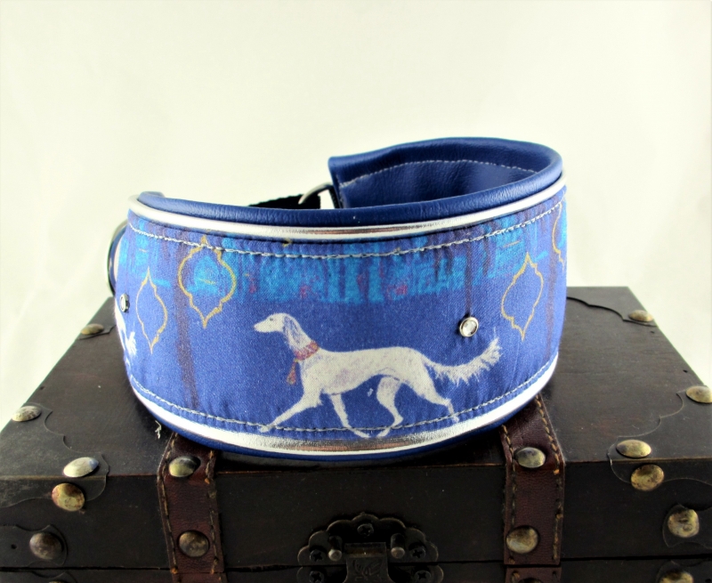  - Windhundhalsband Arabesque Windhund Collar Hundehalsband Halsband breit Zugstopp Verschluss oder Klickverschluss Kunststoff oder Metall gepolstert Kunstlederpolsterung