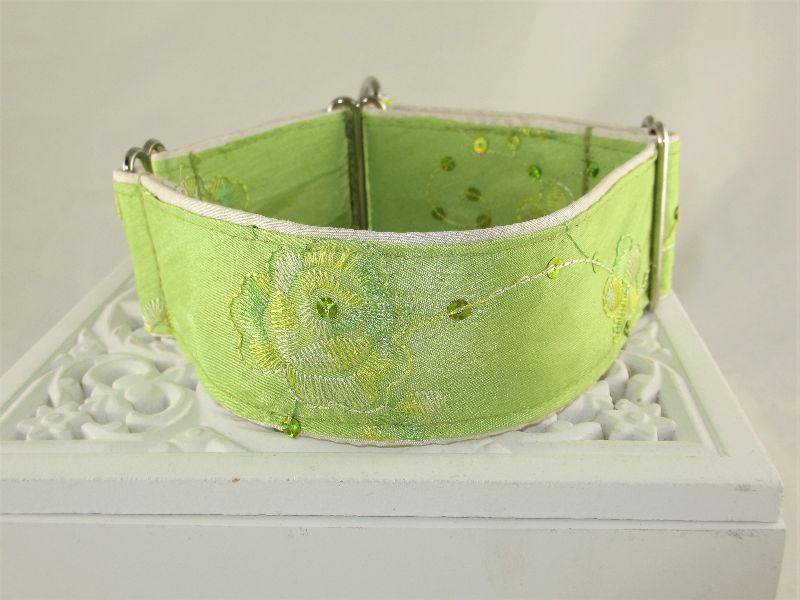  - Hundehalsband Elegance grün Windhundhalsband Martingale Halsband  breites Zugstopphalsband mit Verstellbarkeit