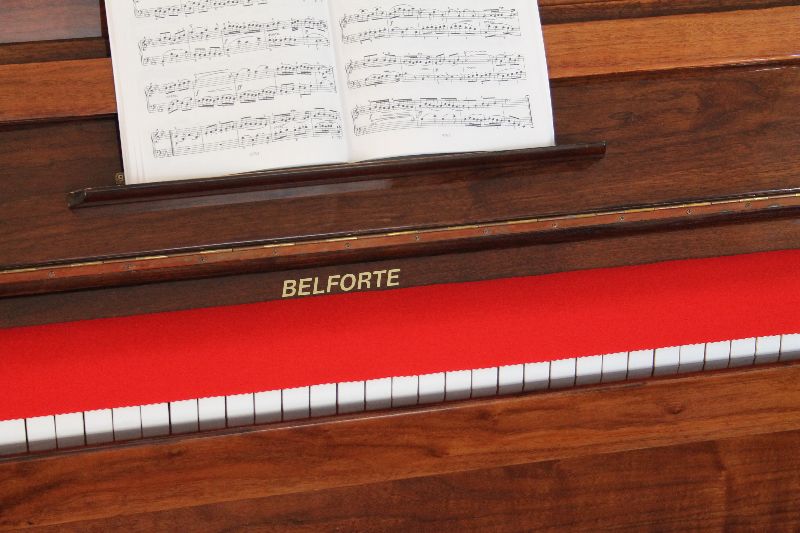  - Klavierläufer Tastenläufer Tastaturabdeckung für Klavier Tastendecke 100% reine Schurwolle Rot ohne Bestickung 