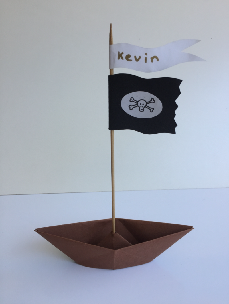  - Tischkarte Platzkarte Piratenschiff für Kindergeburtstag Einschulung 