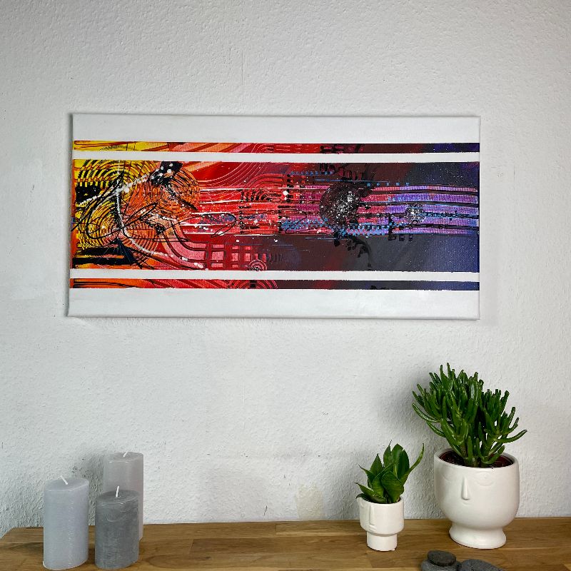  - Kostenloser Versand Einzigartiges abstraktes Acryl Gemälde 40cm x 80cm