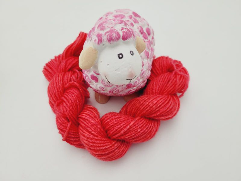 ❤ Handgefärbte Sockenwolle Mini Merino ❤ 20g  Rot 