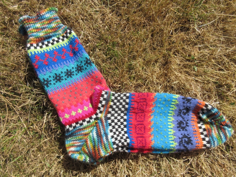 Bunte Mannersocken Gr 43 44 Gestrickte Socken In Nordischen Fair Isle Mustern