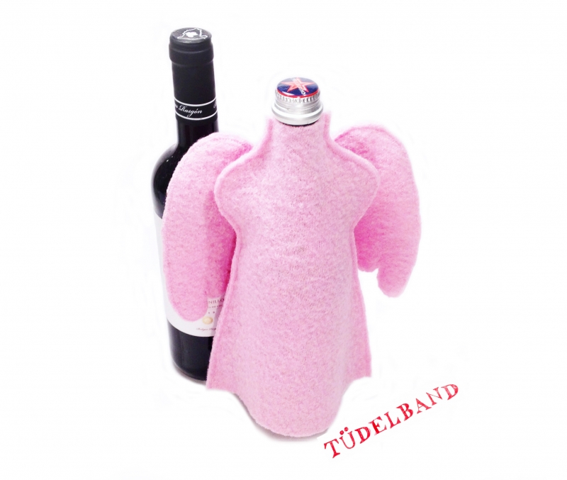  - Flaschenengel...Flaschenkleid...★... rosa...Wolle...