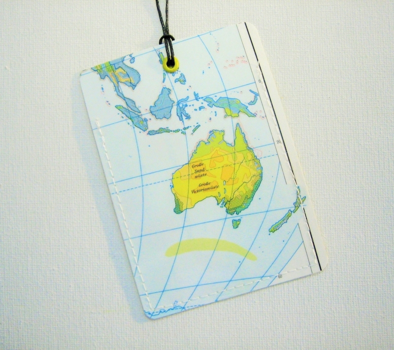  - Kofferanhänger AUSTRALIEN ♥ Sydney Landkarte *upcycling*