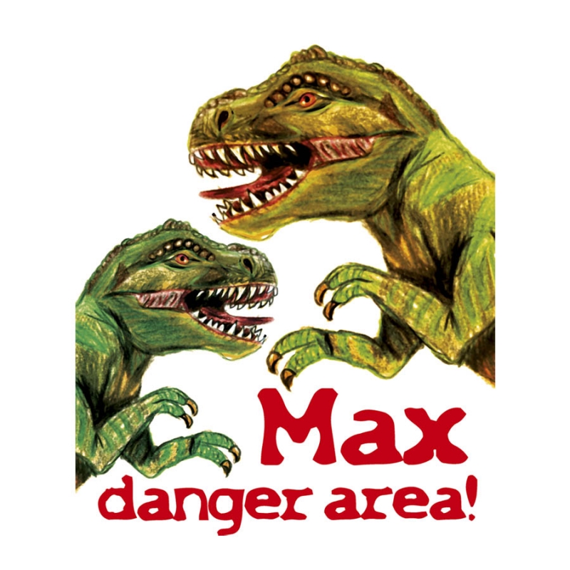  - Türaufkleber - Set | T-Rex danger area | Wandtattoo für Kinderzimmer mit Dino und Wunschname 