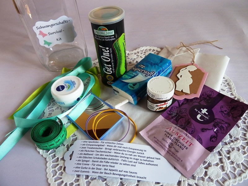 Schwangerschaft / Schwangerschafts-Survival-Kit / Befülltes Glas mit  Bügelverschluss für die Schwangere *von IdeenOase*