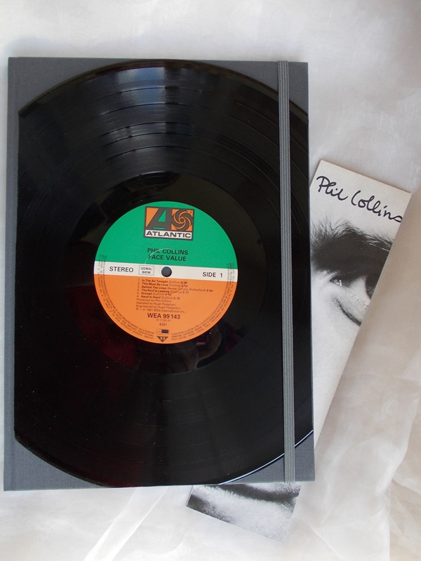  - Kladde A4 Hardcover Notizbuch ♥ Schallplatte Phil Collins