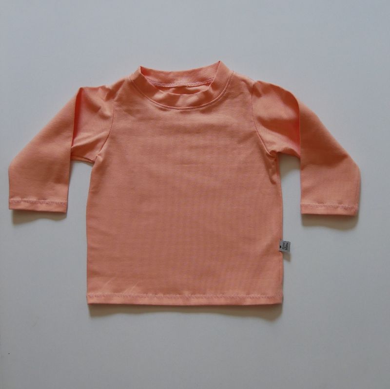 BASIC pfirsichfarben Langarmshirt BASIC uni Baby und Kind zimtbienchen  Handarbeit