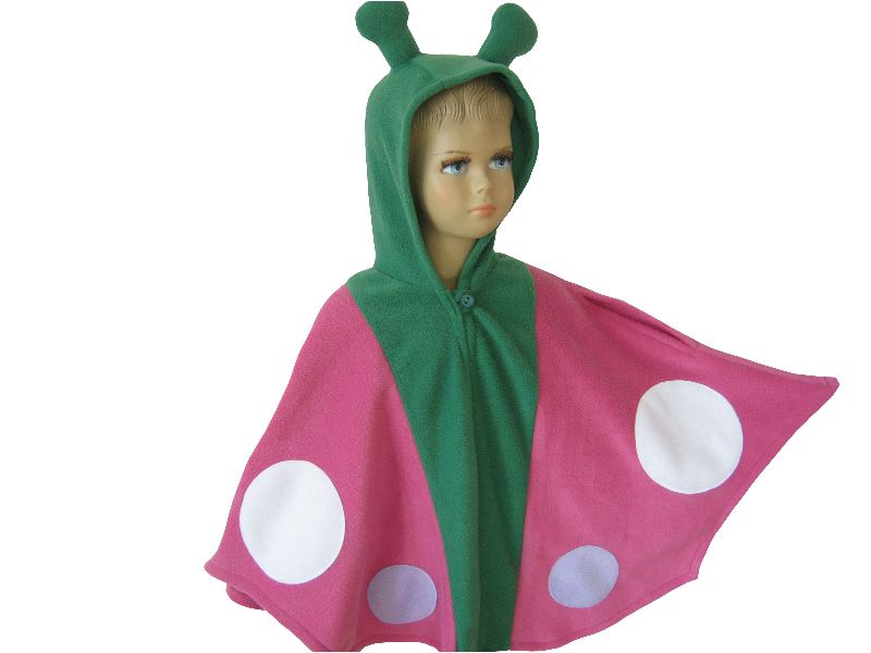 schmetterling pink halloween fasching kostüm poncho cape umhang für  kleinkinder fleece