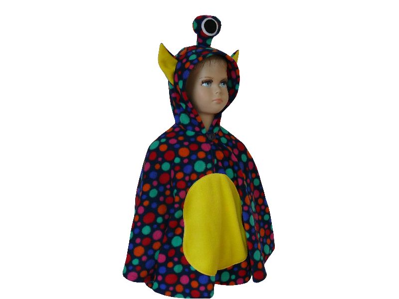  - alien monster punkte halloween fasching kostüm poncho cape umhang für kleinkinder fleece        