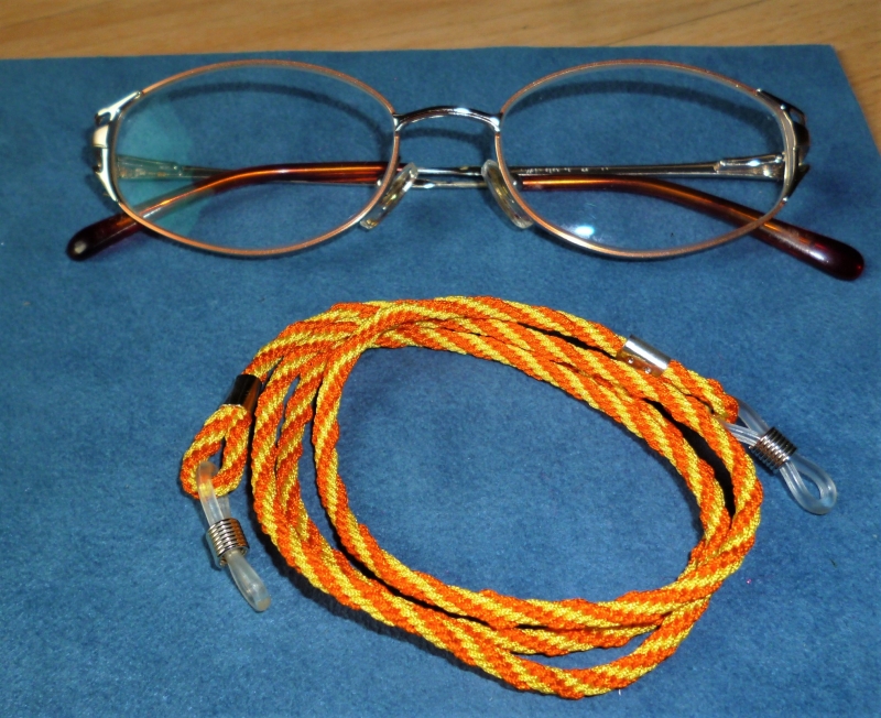  - Handgeflochtenes Brillenband  aus Schmuckkordel *Sunshine* für Sonnenbrillen, Lesebrillen, kabellose Kopfhörer