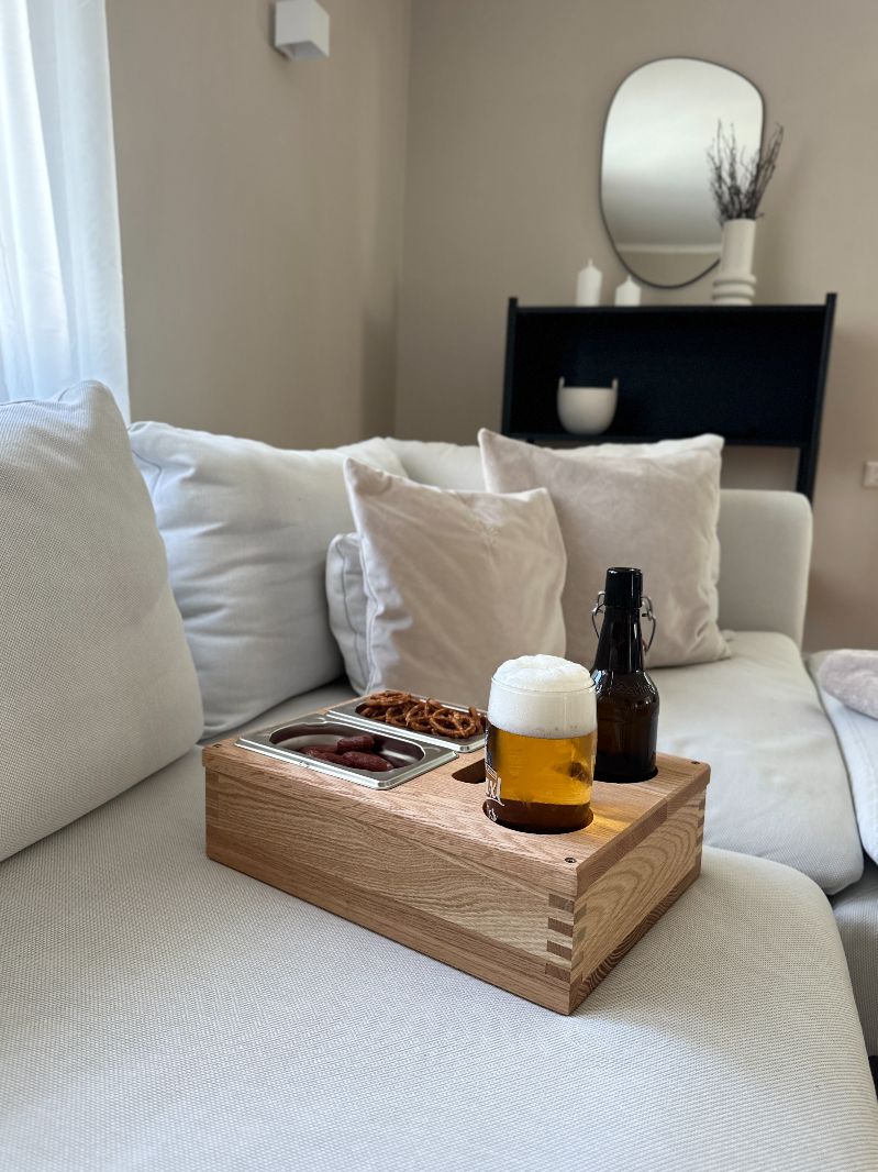 Sofa Tablett - Couch Butler - Getränkehalter - Ablage - Geschenk