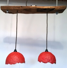 Upcycling Design 2er Lampe aus Eichenbalken.Aus Alt mach neu und Einzelstück :-)