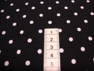 Baumwolljersey weisse Punkte auf schwarz dots kaufen Meterware Punktestoffe Jersey - Handarbeit kaufen