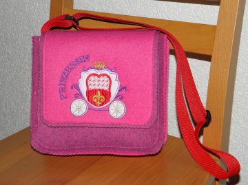 Prinzessinenkutsche, Kindergartentasche, Kindertasche aus rosa Wollfilz, handgemacht von Dieda - Handarbeit kaufen