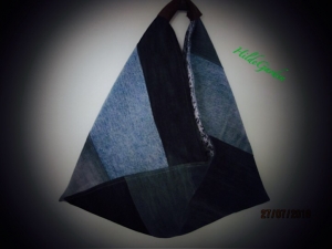 Origami-Bag, Tasche, Jeanstasche, Einkaufsbeutel, Bag, Strandtasche
