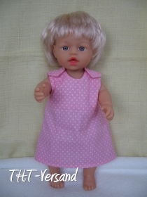 Rosa Trägerkleid mit Pünktchen für Puppen ca. 32 cm *1111* 