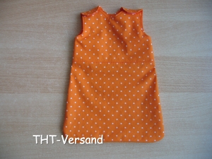 Schlafsack orange für Puppen Gr. 35-39 cm *802*   